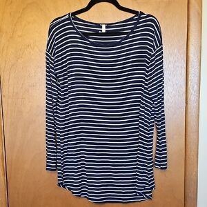 Lilypad Navy and White Striped Long Sleeve Top
